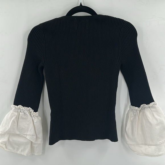 Anthropologie Maeve Bell‎ Sleeve Sweater Black Small - Picture 8 of 9